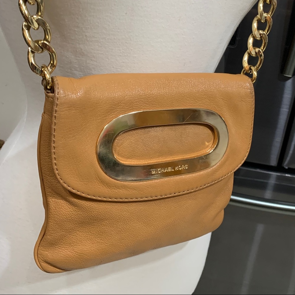 Michael Kors Brown Leather and Gold Logo !!